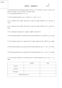 2022S Midterm Exam: Signal Processing Questions