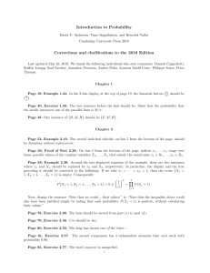 Introduction to Probability 2018 Corrections