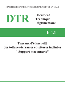 DTR E 4.1: &Eacute;tanch&eacute;it&eacute; des toitures-terrasses et inclin&eacute;es (support ma&ccedil;onnerie)