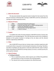 CASR-RPTO Code of Conduct for Remote Pilot Trainees