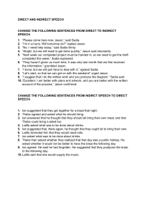 Direct and Indirect Speech Exercises Worksheet