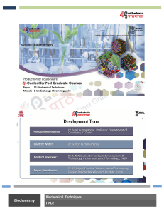 Ion Exchange Chromatography in Biochemistry