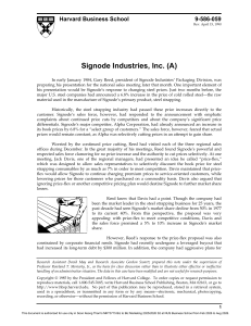 Signode Industries Case Study: Pricing Strategy & Market Share