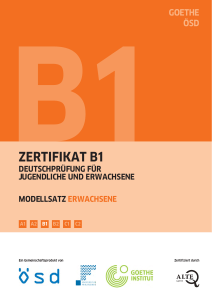 Goethe-Zertifikat B1 Modelltest Erwachsene