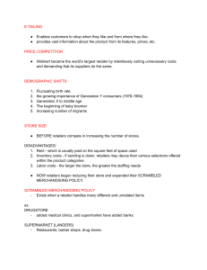 Retail Management Concepts: E-Tailing, Price Competition, Demographics