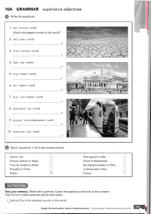 Superlative Adjectives Grammar Exercise - English File Elementary