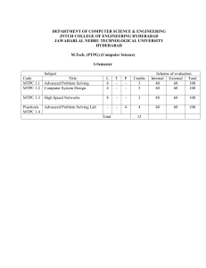 M.Tech. (PTPG) Computer Science Syllabus - JNTUH Hyderabad
