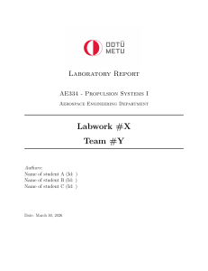 Laboratory Report Template: Propulsion Systems I