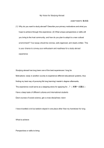 My Vision for Studying Abroad Essay