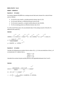 BWIA 272/273 Test 2 Memo: Interest & Accumulation Solutions