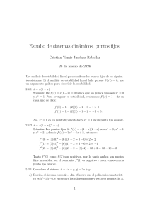 Estudio de sistemas din&aacute;micos: puntos fijos y estabilidad