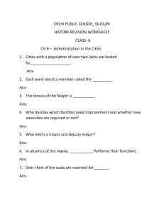 Class 6 History Revision Worksheet: City Administration