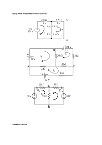 Electrical Circuit Analysis Problems: Mesh, Thevenin, Transients