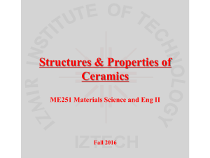 Structures & Properties of Ceramics - ME251 Lecture Notes