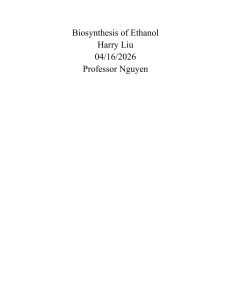 Biosynthesis of Ethanol: Distillation Lab Report