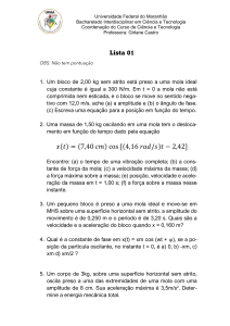 Lista 01: Problemas de Movimento Harm&ocirc;nico Simples