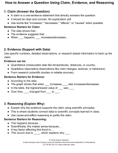 How to Answer Questions with Claim, Evidence, Reasoning