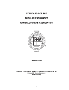 TEMA Standards 10th Edition: Tubular Exchanger Design