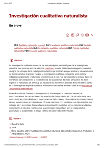 Investigaci&oacute;n cualitativa naturalista: M&eacute;todos y enfoques en traducci&oacute;n