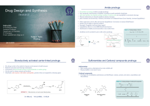 Drug Design and Synthesis: Prodrugs Lecture Notes