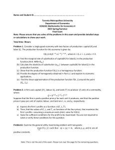 ECN230 Mathematics for Economics II Final Exam 2023