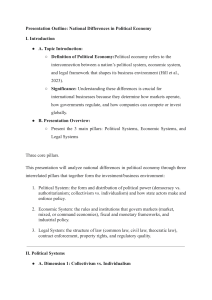 National Differences in Political Economy Presentation Outline