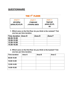 First Floor Zone Noise and Busyness Questionnaire