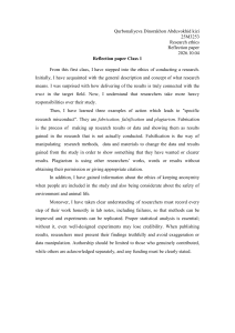 Reflection on Research Ethics Class 1