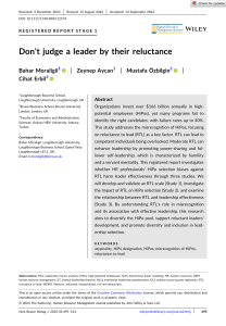 Reluctance to Lead in High-Potential Employees: A Registered Report