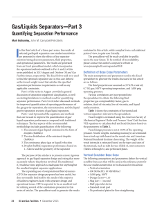 Gas/Liquids Separators Part 3: Quantifying Separation Performance