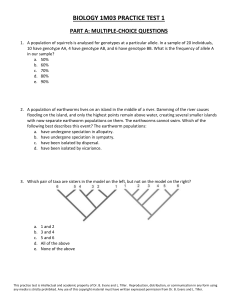 Biology 1M03 Practice Test 1: Multiple-Choice Questions