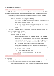 Data Representation: User-Defined Types & File Organization
