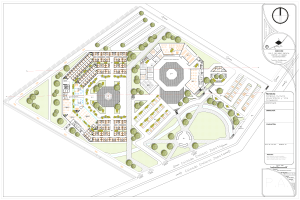 Plano Arquitect&oacute;nico: Complejo Cultural Universitario y Villa Estudiantil