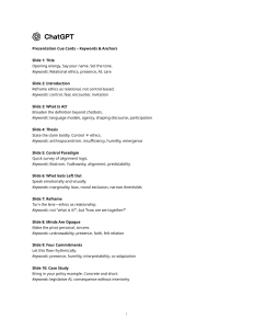 AI Ethics Presentation Cue Cards: Relational Ethics & AI
