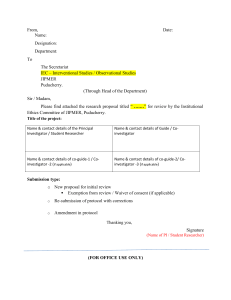 JIPMER Research Proposal Submission Form
