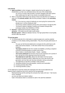 Financial Management Tutorial: Markets & Statements
