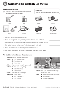 Cambridge English A1 Movers Reading & Writing Test