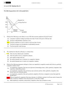 AP Microeconomics Test Booklet 4.1-4.3 Multiple Choice
