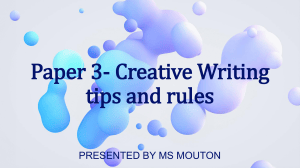 Creative Writing Tips & Rules for Paper 3