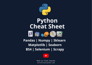 Python Cheat Sheet: Pandas, Numpy, Sklearn, Matplotlib, Seaborn, BS4, Selenium, Scrapy