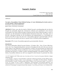 Foucauldian Urban Political Ecology of Water: Hydro-Social Cycle & Scholarly Engagement