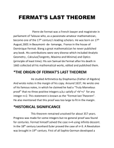 Fermat's Last Theorem: History and Proof