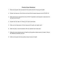 Practice Exam Questions: Housing, Health, and Social Determinants