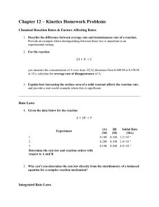 Chapter 12 Kinetics Homework Problems
