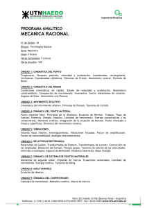 Programa Anal&iacute;tico de Mec&aacute;nica Racional - UTN Haedo