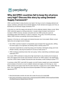 Why OPEC Failed to Keep Oil Prices High: Demand-Supply Analysis