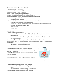Basic Chemistry Concepts: Atoms, Bonds, and Biomolecules