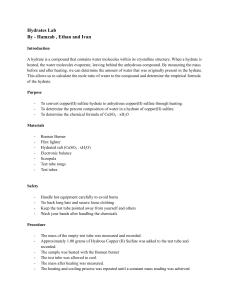 Hydrates Lab: Empirical Formula of CuSO4&middot;xH2O
