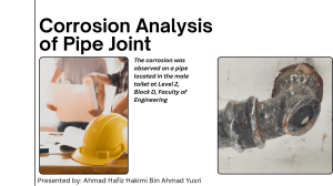 Corrosion Analysis of Pipe Joint