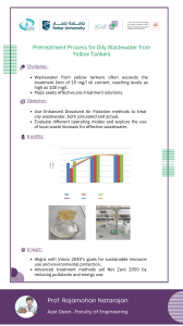 Pretreatment of Oily Wastewater from Yellow Tankers